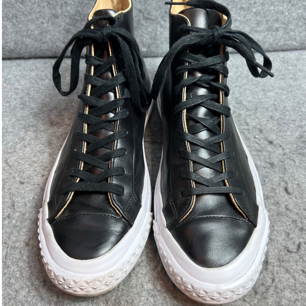 PF Flyers x Todd Snyder Grounder Black Leather High Top Sneakers Mens Size 10.5 - Picture 4 of 7
